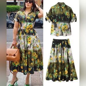 ZARA ZW COLLECTION FLORAL PRINT SHIRT